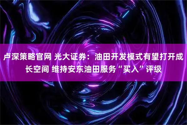 卢深策略官网 光大证券：油田开发模式有望打开成长空间 维持安东油田服务“买入”评级