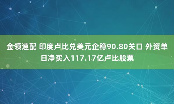 金领速配 印度卢比兑美元企稳90.80关口 外资单日净买入117.17亿卢比股票